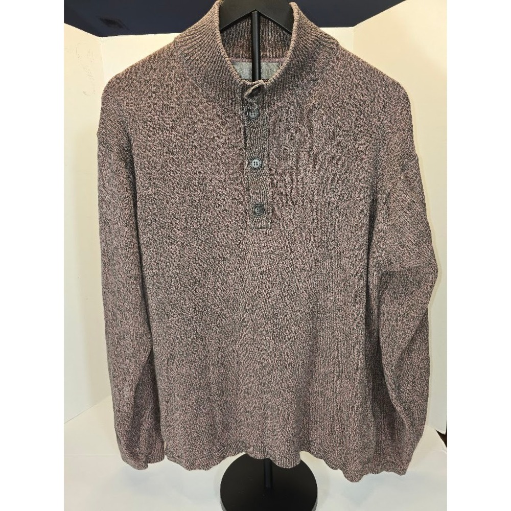 Men's Pullover‎ Oscar de la Renta Button Up Long Sleeve Sweater Knit Top XL